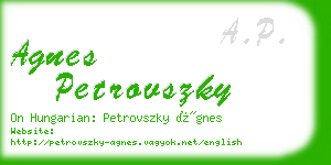 agnes petrovszky business card
